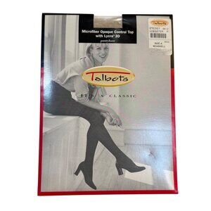 Talbots Microfiber Opaque Control Top Pantyhose Lycra 3D 60 Denier Sz A Seashell